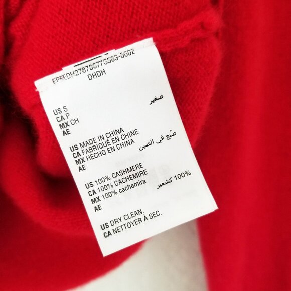 Charter Club Luxury 100% Cashmere V-Neck Sweater S Perfect Red Holiday $159 - Picture 10 of 16